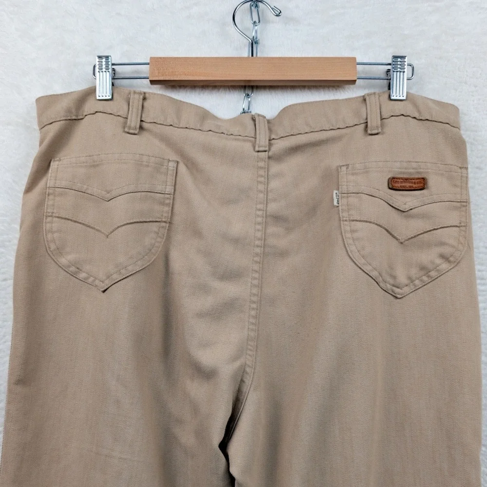 Vintage Levi's White Tab Flare Bell Bottom Brown Pants Men's 42x20 Talon Zip 70s